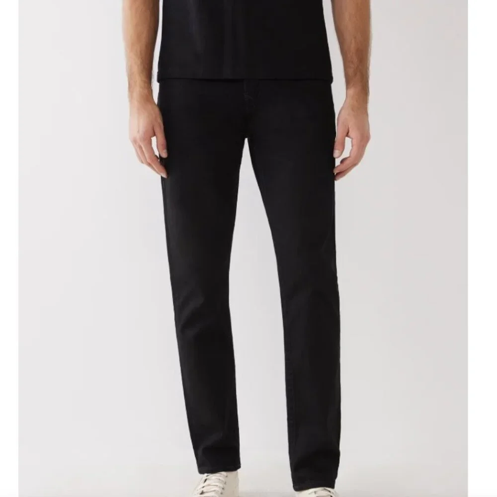 NEW TRUE RELIGION Men's Geno Relaxed Slim Black Jeans